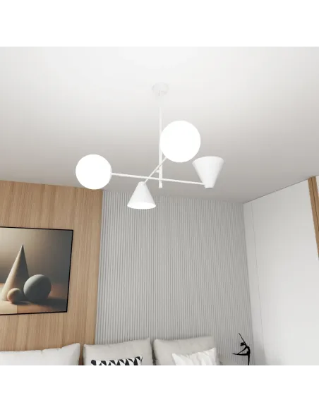 Lampa sufitowa HERMES  4 WHITE EMIBIG