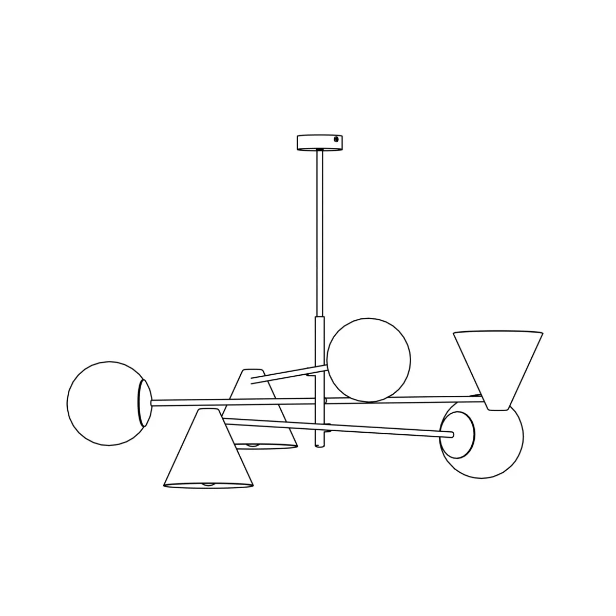 Lampa sufitowa HERMES  6 EMIBIG