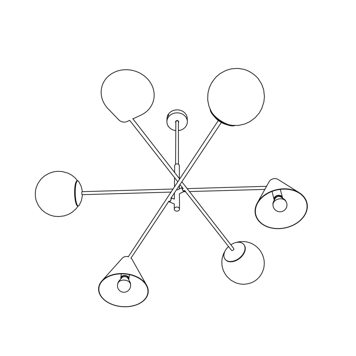 Lampa sufitowa HERMES  6 EMIBIG