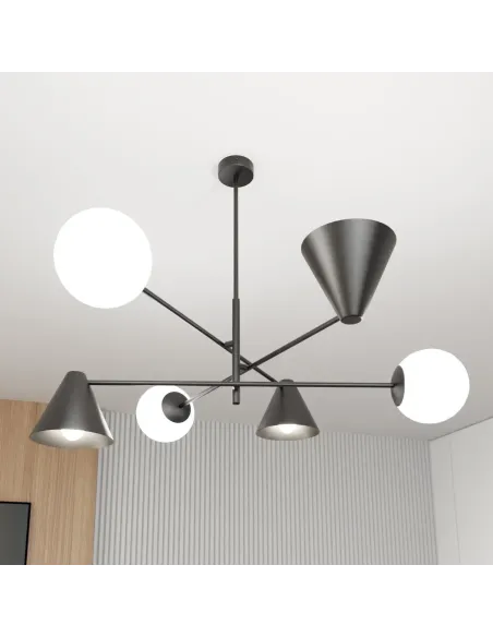 Lampa sufitowa HERMES  6 BLACK EMIBIG