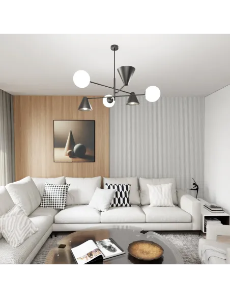 Lampa sufitowa HERMES  6 BLACK EMIBIG