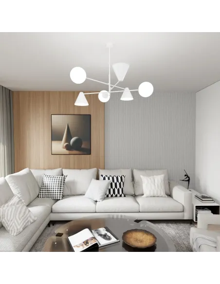 Lampa sufitowa HERMES  6 WHITE EMIBIG