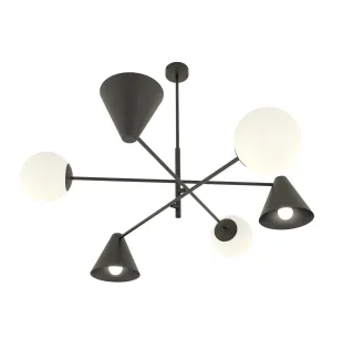 Lampa sufitowa HERMES  6 BLACK EMIBIG