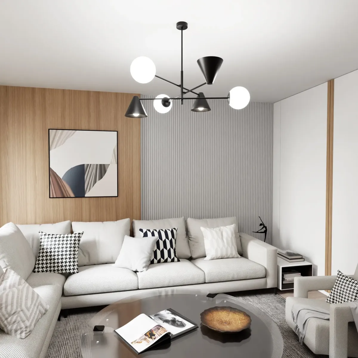 Lampa sufitowa HERMES  6 BLACK EMIBIG