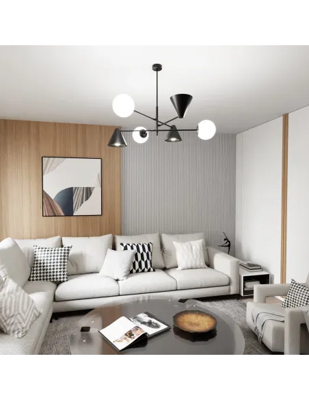 Lampa sufitowa HERMES  6 BLACK EMIBIG