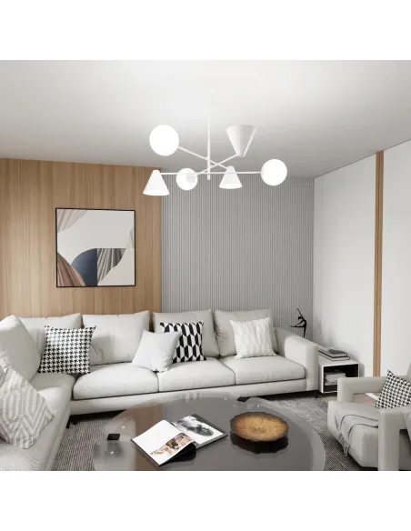 Lampa sufitowa HERMES  6 WHITE EMIBIG