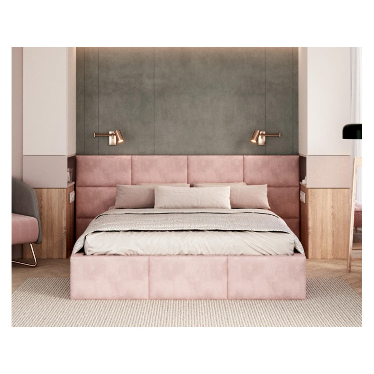 Łóżko tapicerowane DENVER FDM podnoszone