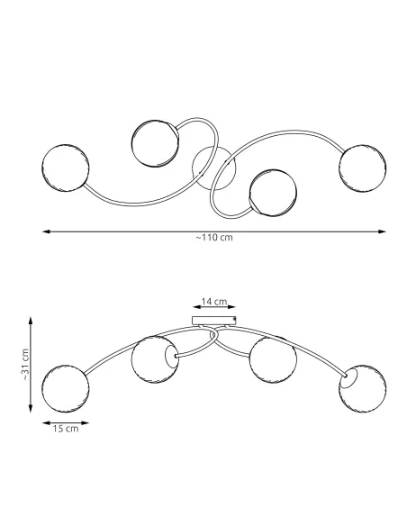 Lampa sufitowa VIBRA 4 BL EMIBIG