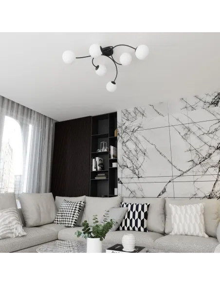 Lampa sufitowa VIBRA 6 BL OPAL EMIBIG