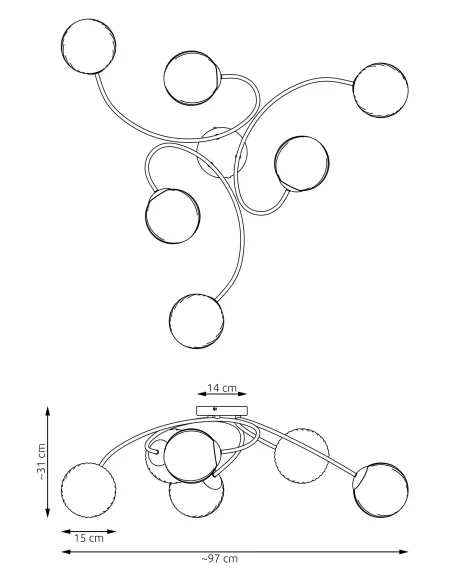 Lampa sufitowa VIBRA 6 BL EMIBIG