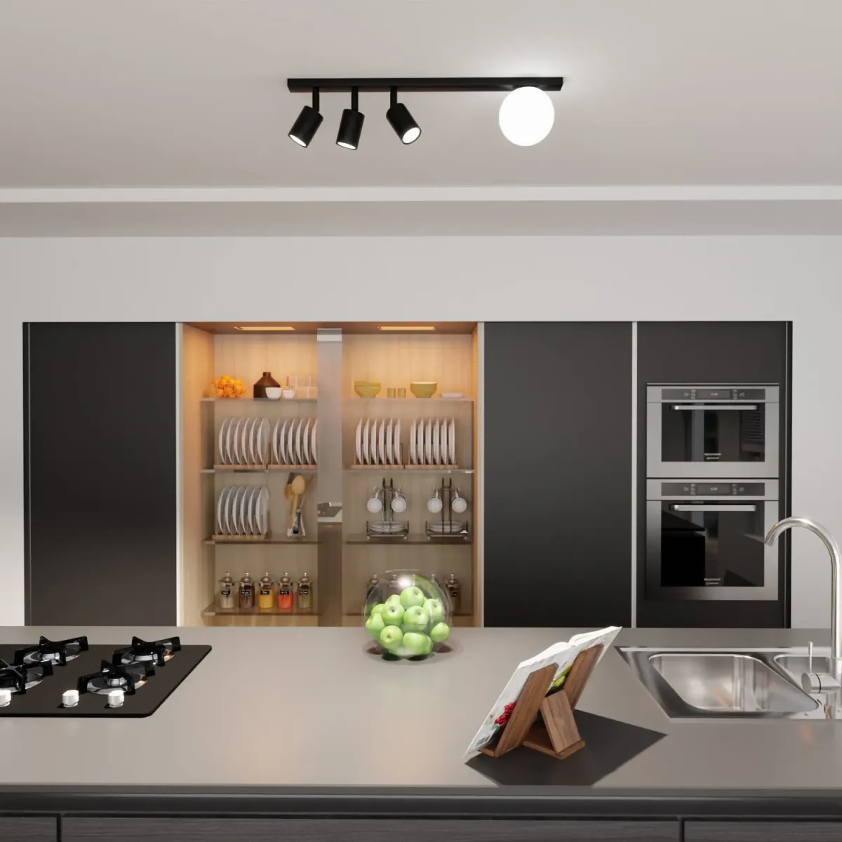 Lampa sufitowa BASTER 4 BLACK EMIBIG