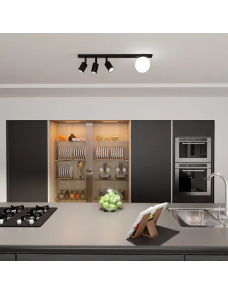 Lampa sufitowa BASTER 4 BLACK EMIBIG