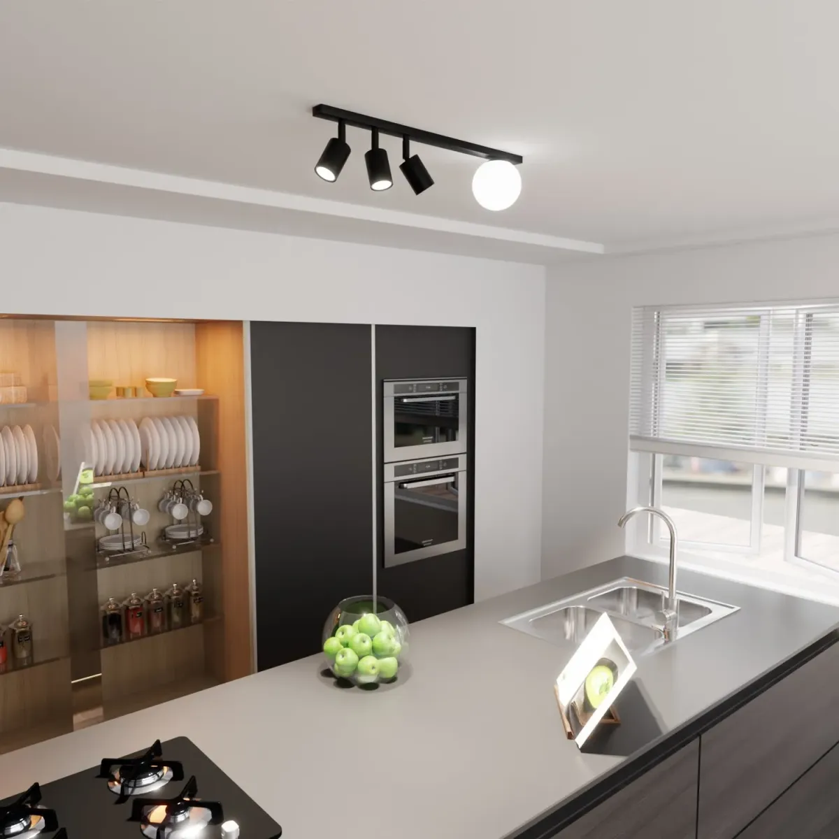 Lampa sufitowa BASTER 4 BLACK EMIBIG