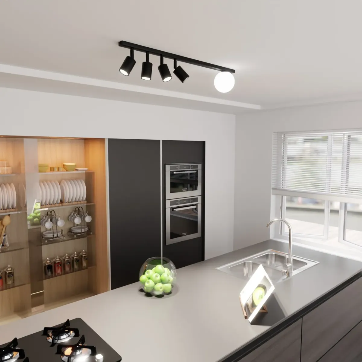 Lampa sufitowa BASTER 5 BLACK EMIBIG