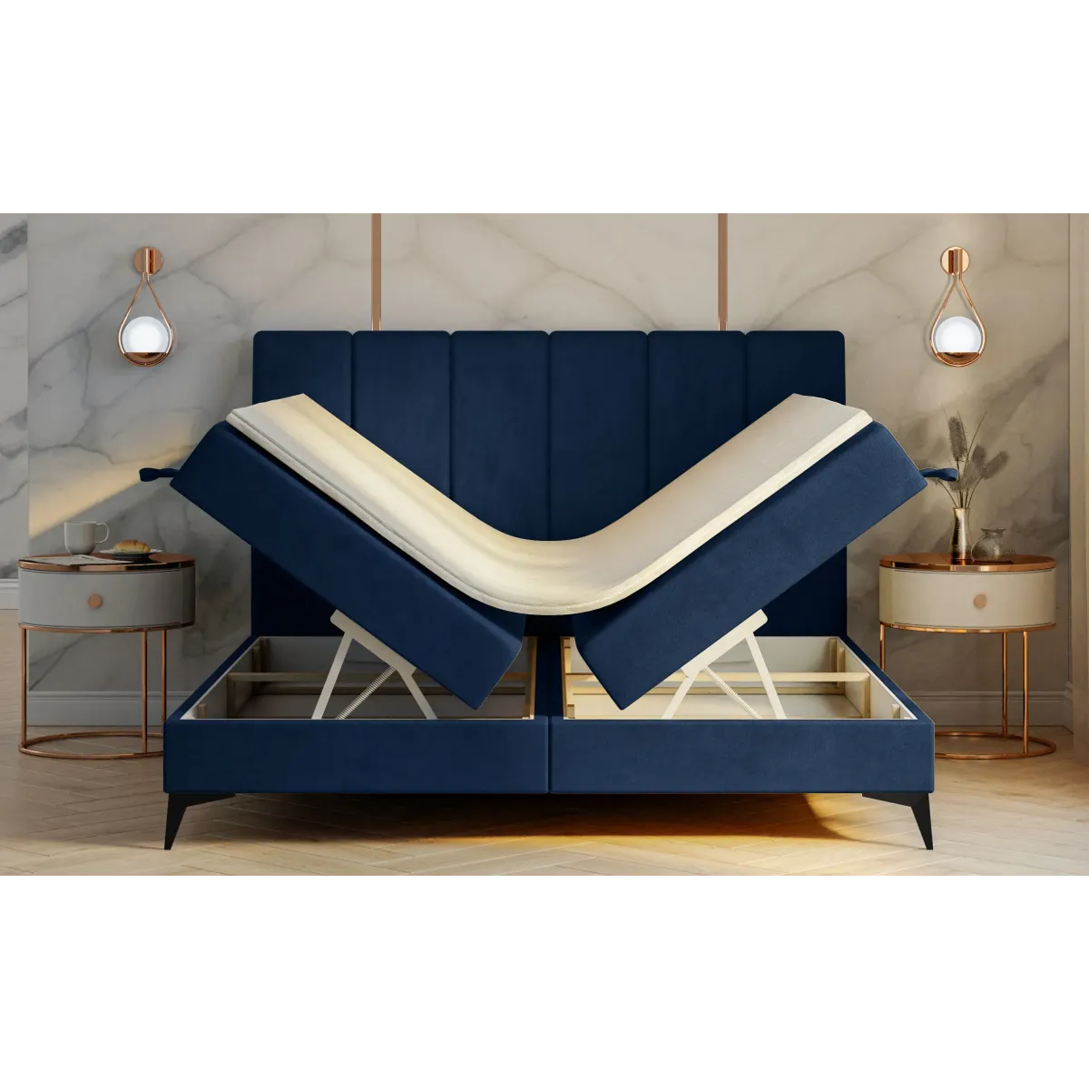 Łóżko tapicerowane ADERT LAVERTO podnoszone