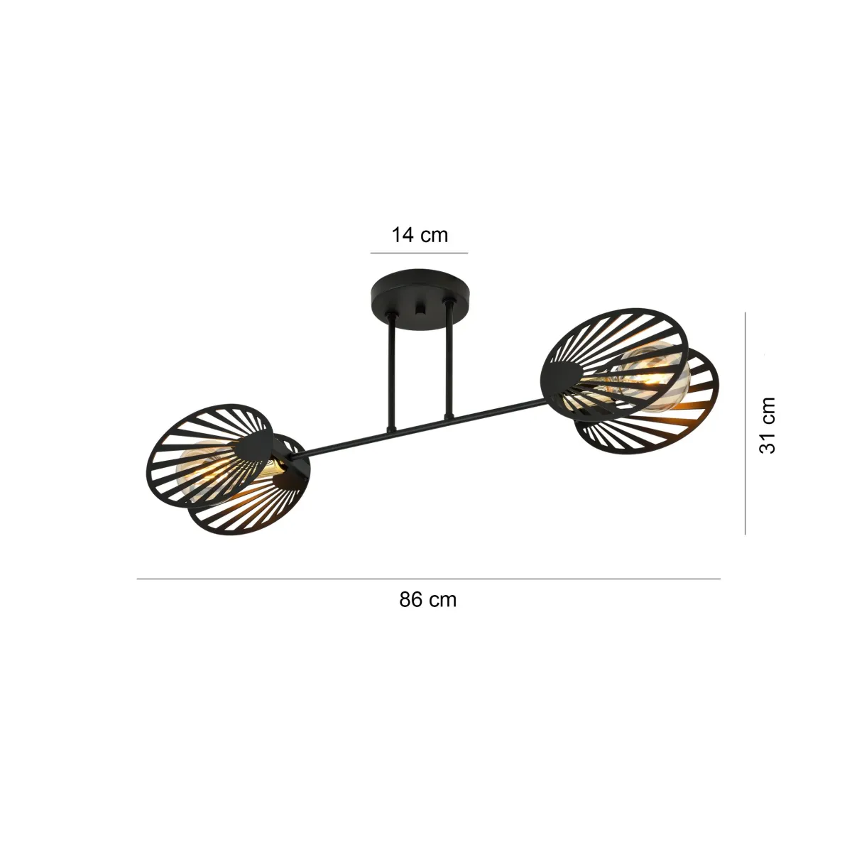 Lampa sufitowa TALIA 2 BLACK EMIBIG