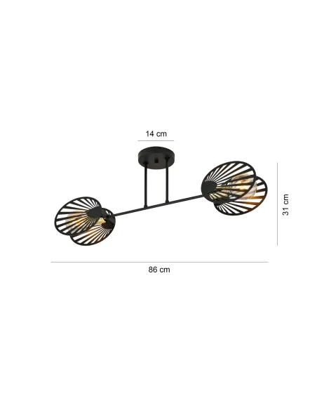 Lampa sufitowa TALIA 2 BLACK EMIBIG