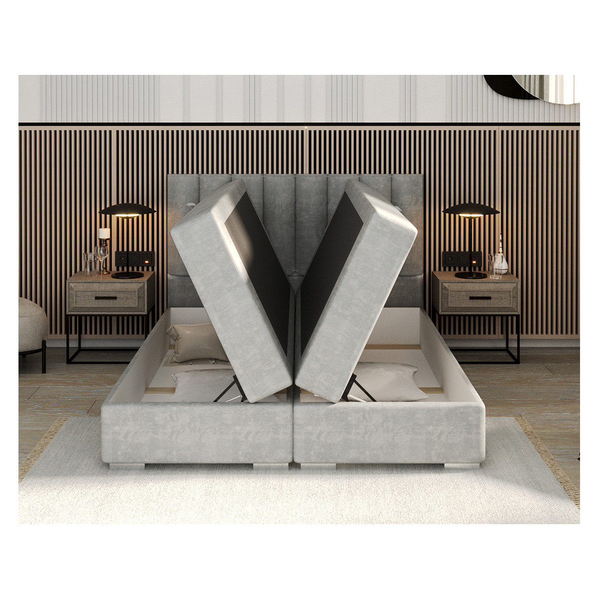 Łóżko tapicerowane LINCOLN FDM podnoszone