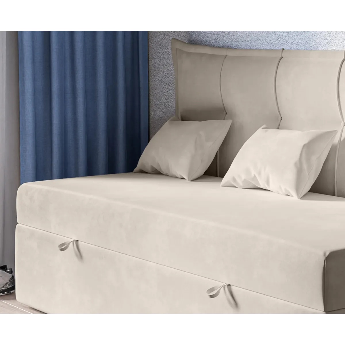 Łóżko tapicerowane BENCH LAVERTO podnoszone