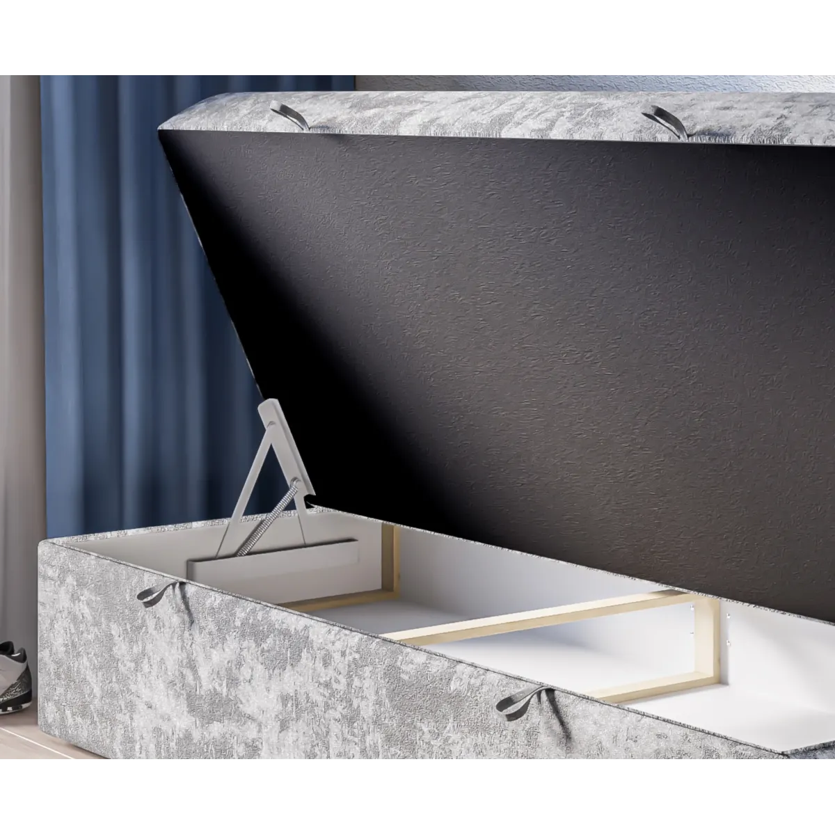 Łóżko tapicerowane BENCH LAVERTO podnoszone