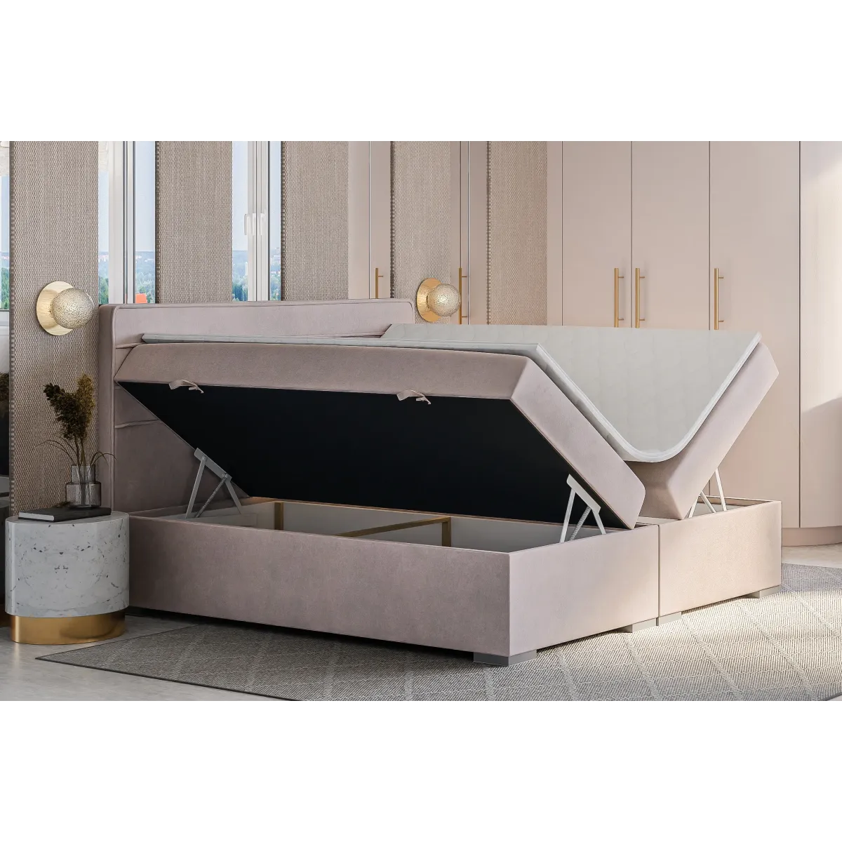 Łóżko kontynentalne BENETTI LAVERTO podnoszone