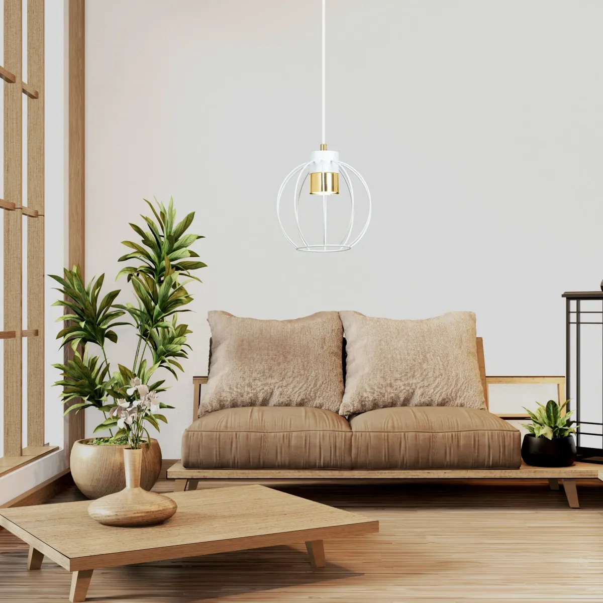 Lampa wisząca AJAX 1 WHITE EMIBIG