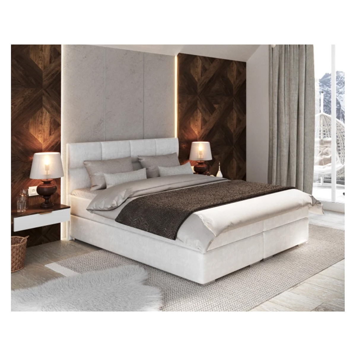 Łóżko kontynentalne PORTLAND FDM podnoszone