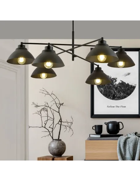 Lampa wisząca MAVERICK 6 BLACK EMIBIG