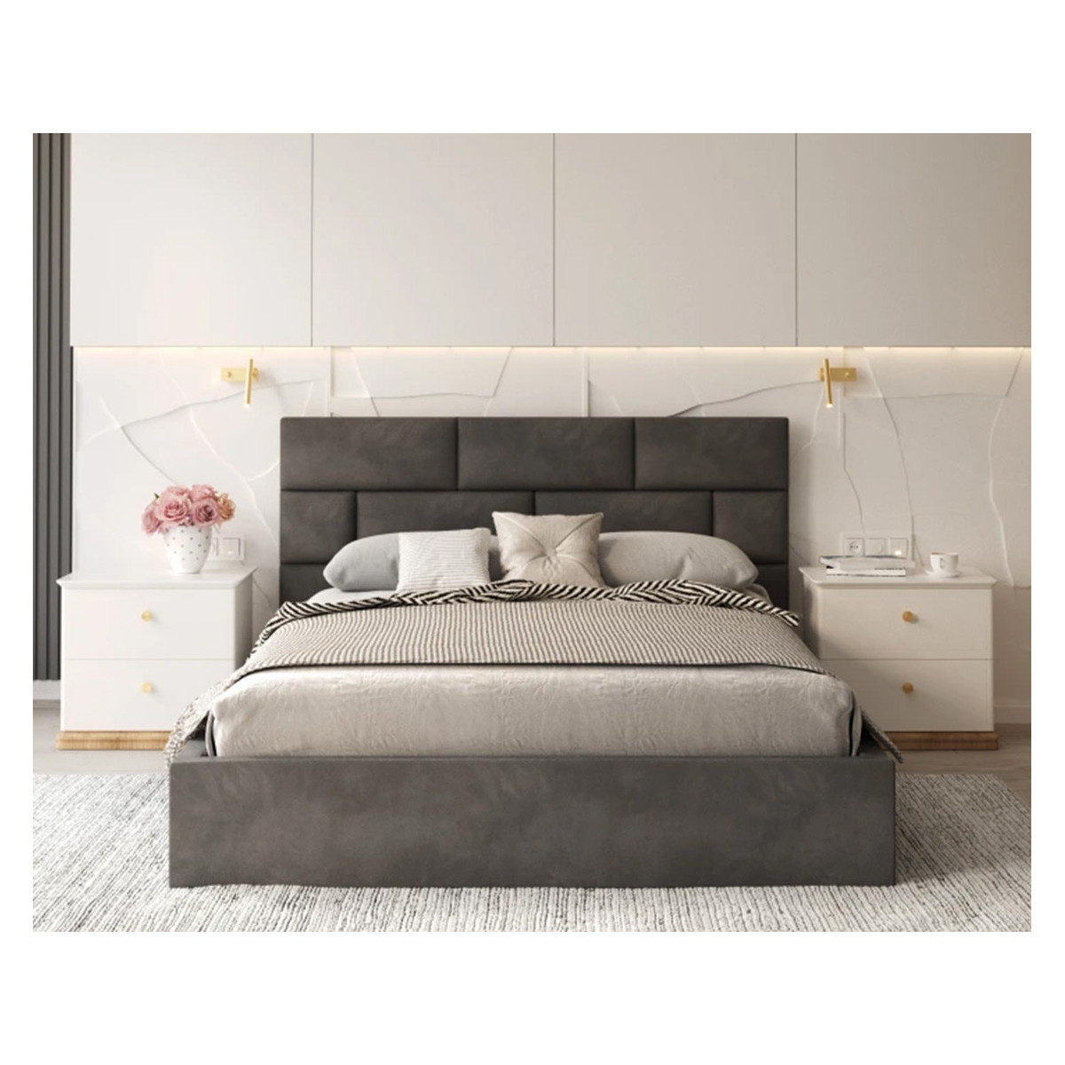 Łóżko tapicerowane PASADENA FDM podnoszone