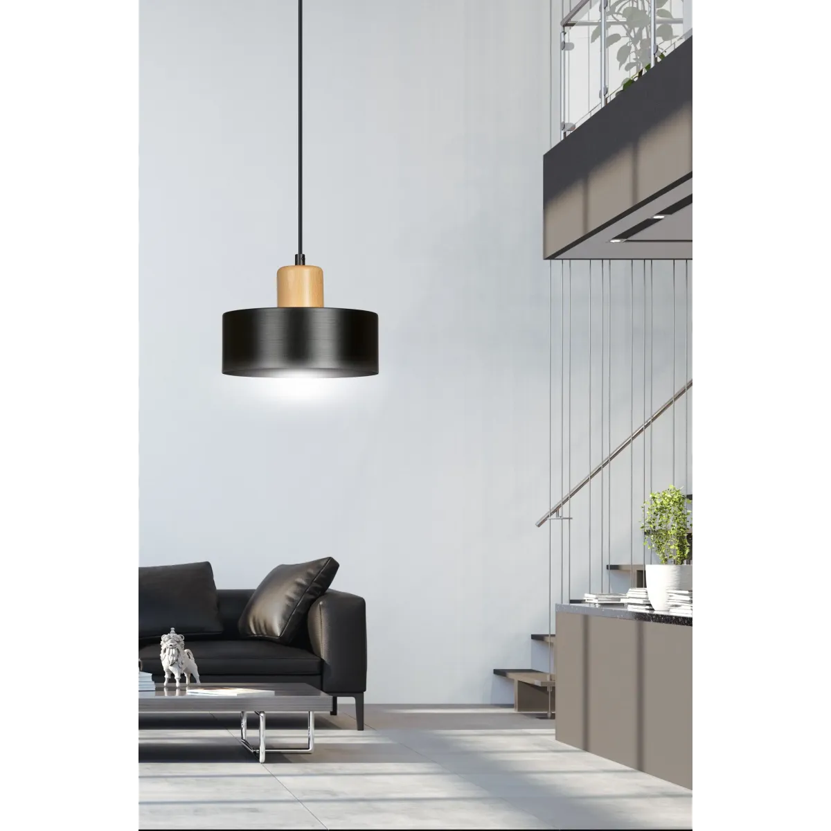 Lampa wisząca TORIN 1 BLACK EMIBIG