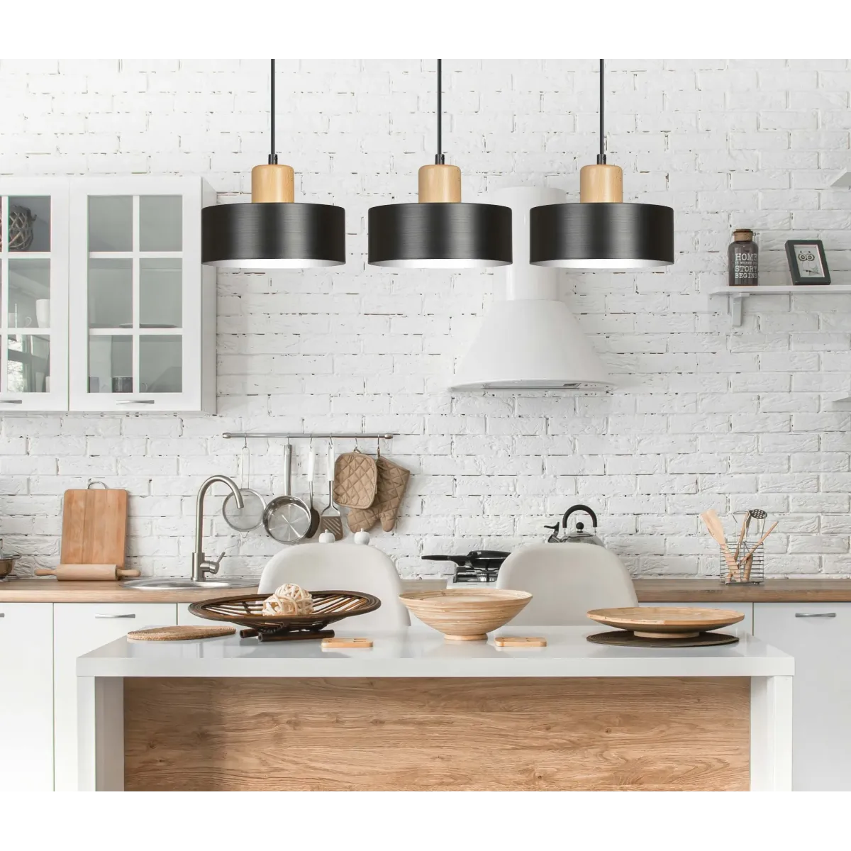 Lampa wisząca TORIN 3 BLACK EMIBIG