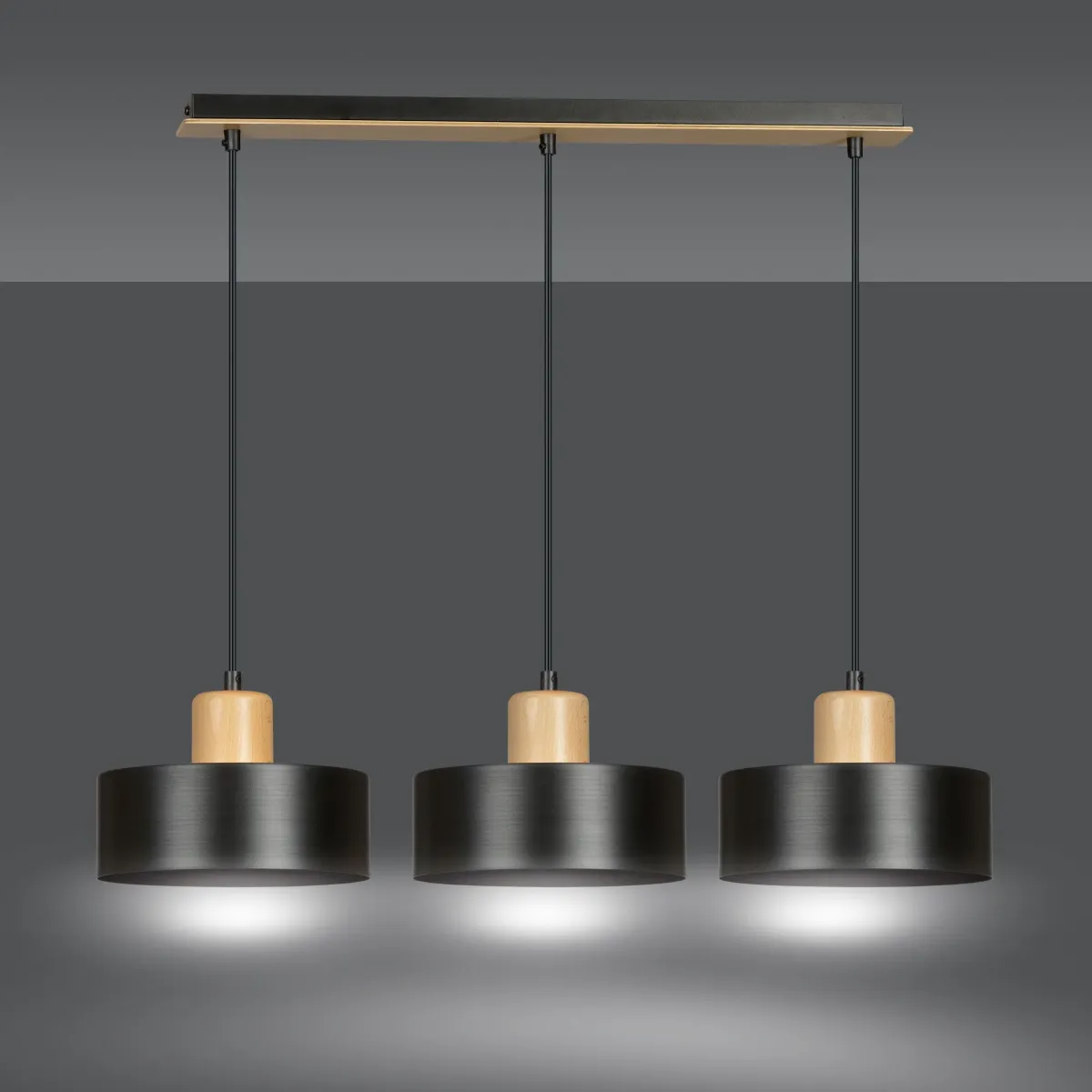 Lampa wisząca TORIN 3 BLACK EMIBIG