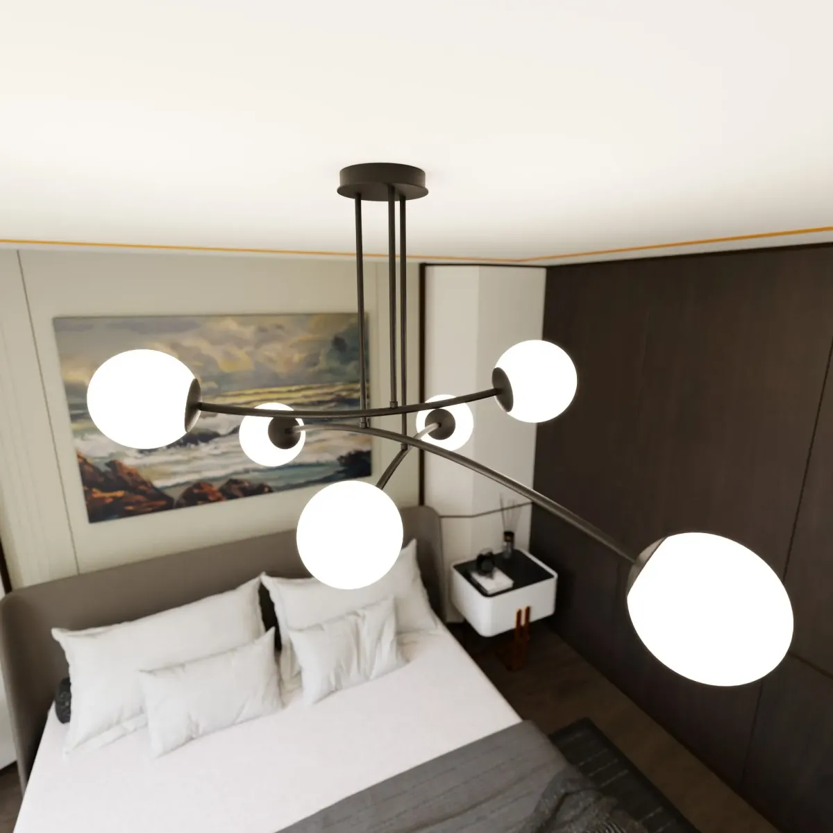 Lampa sufitowa HALLDOR 6 BLACK EMIBIG