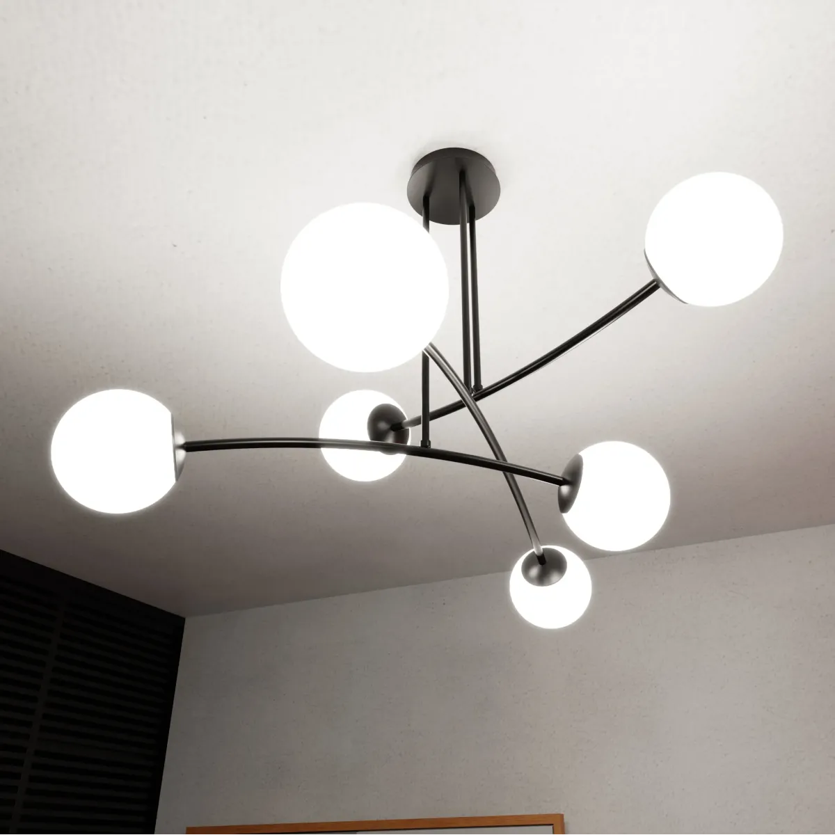 Lampa sufitowa HALLDOR 6 BLACK EMIBIG