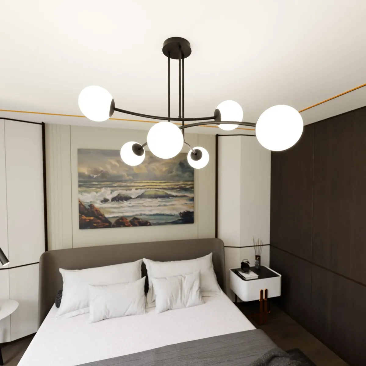 Lampa sufitowa HALLDOR 6 BLACK EMIBIG