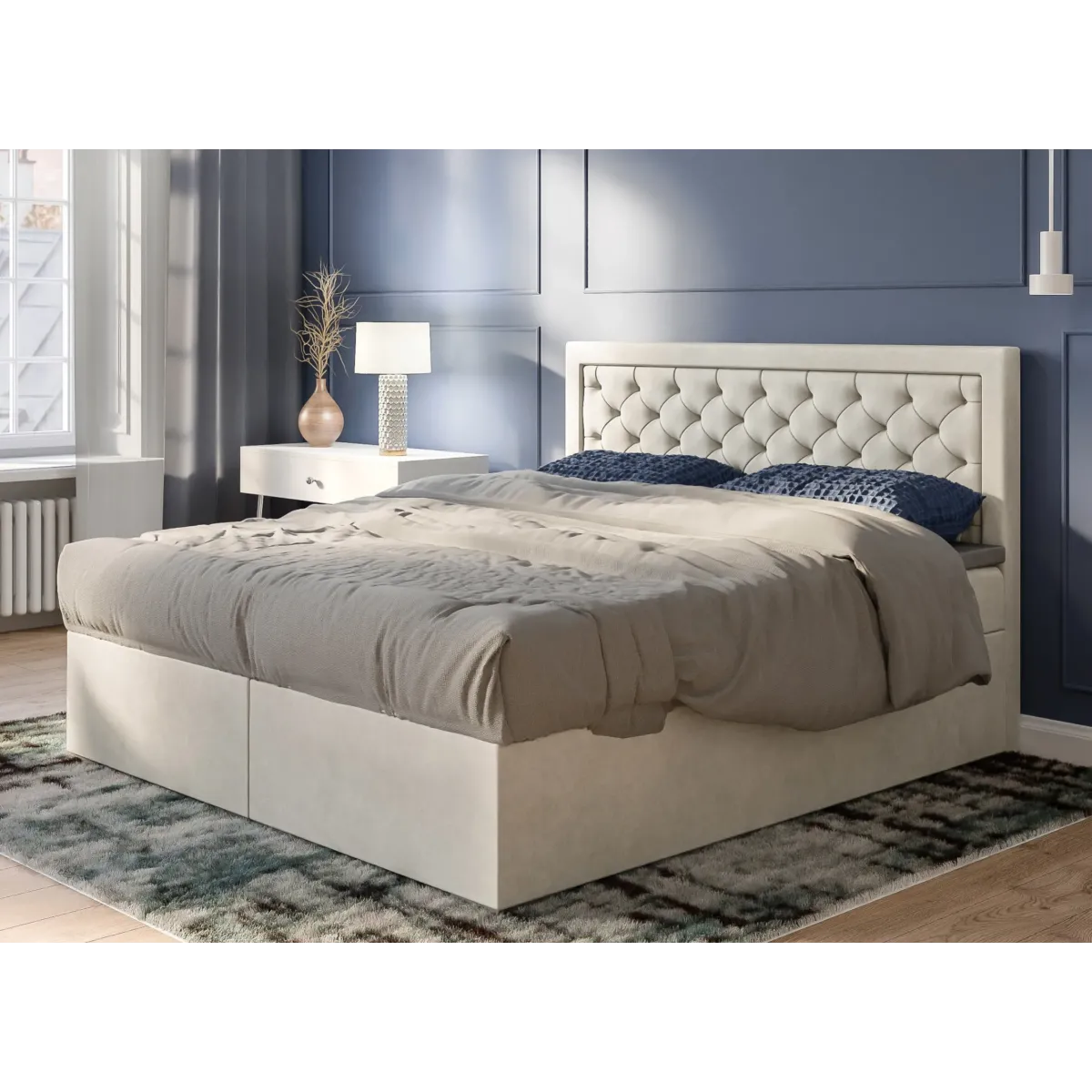 Łóżko kontynentalne BLOOM LAVERTO podnoszone