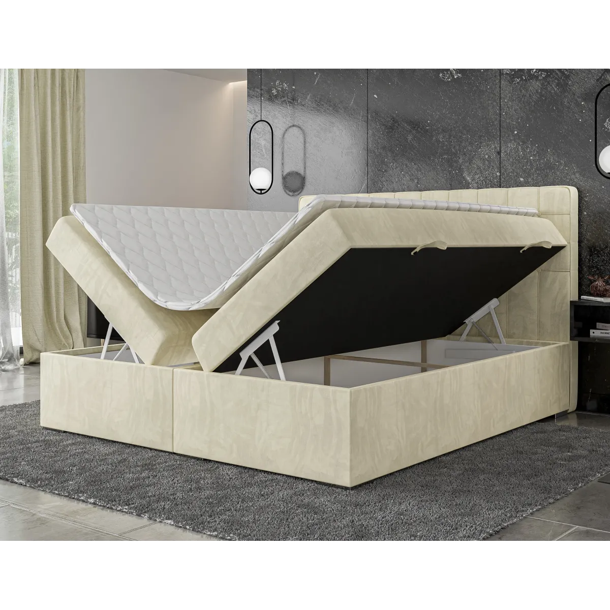 Łóżko kontynentalne CARLO LAVERTO podnoszone