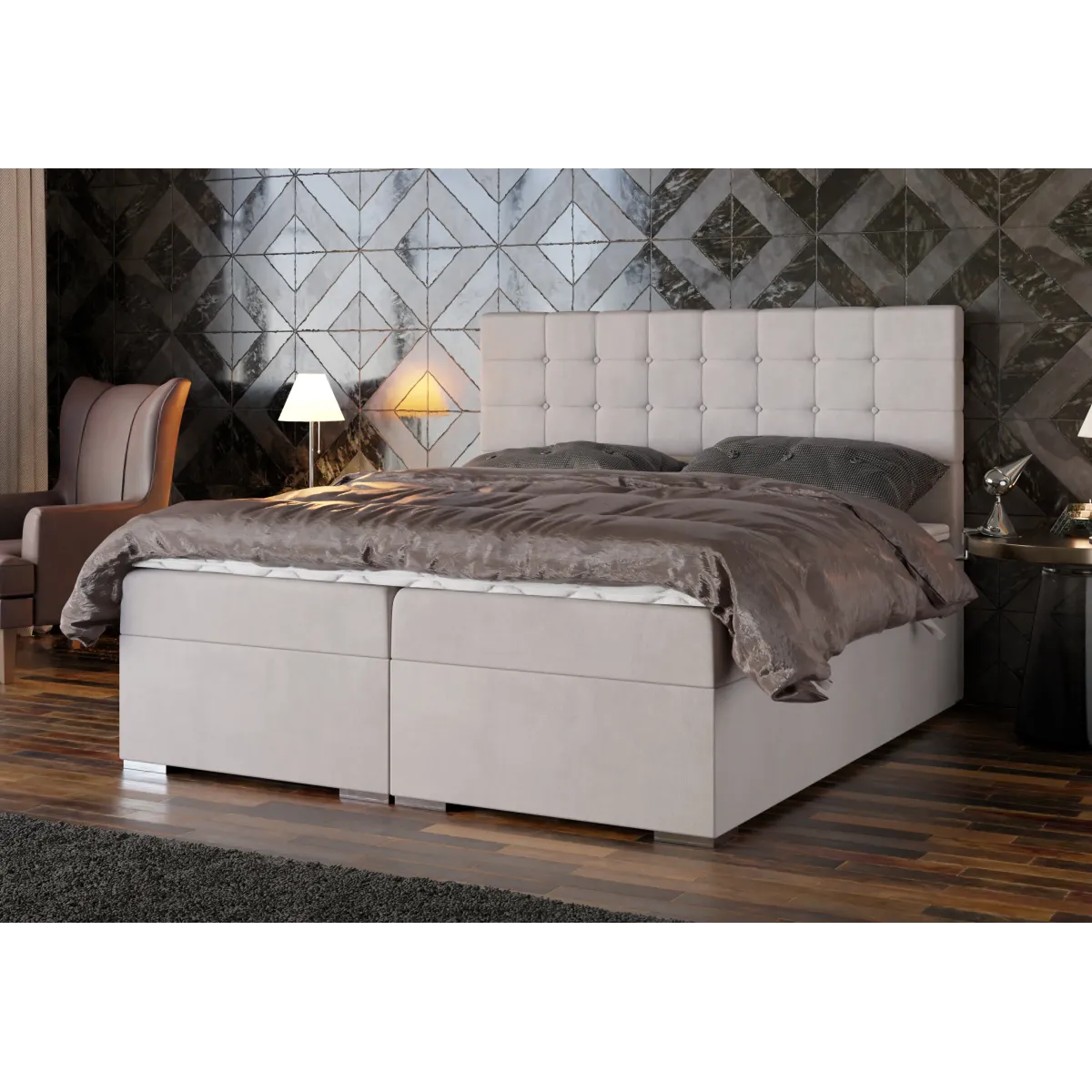 Łóżko kontynentalne CLAUDIA LAVERTO podnoszone