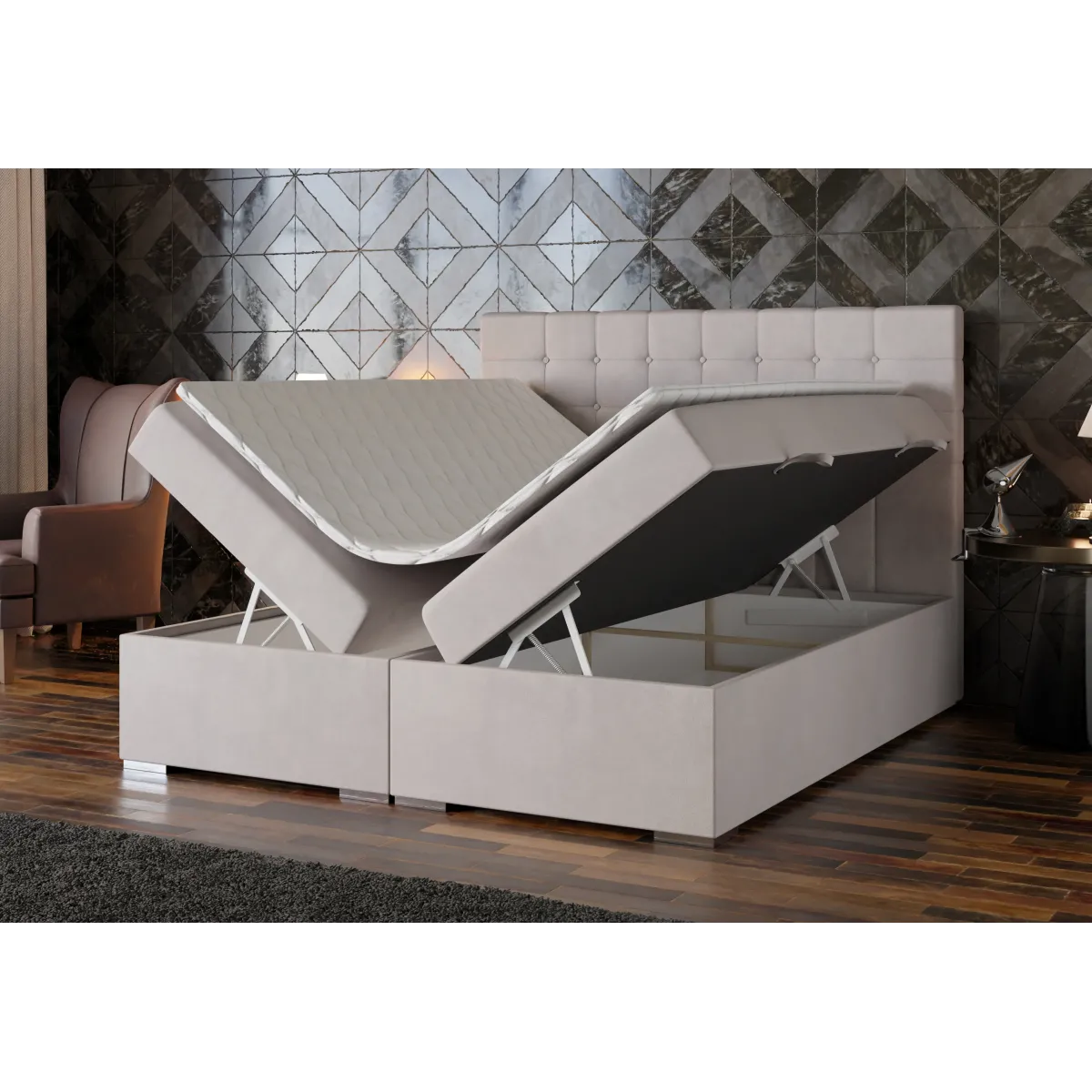 Łóżko kontynentalne CLAUDIA LAVERTO podnoszone