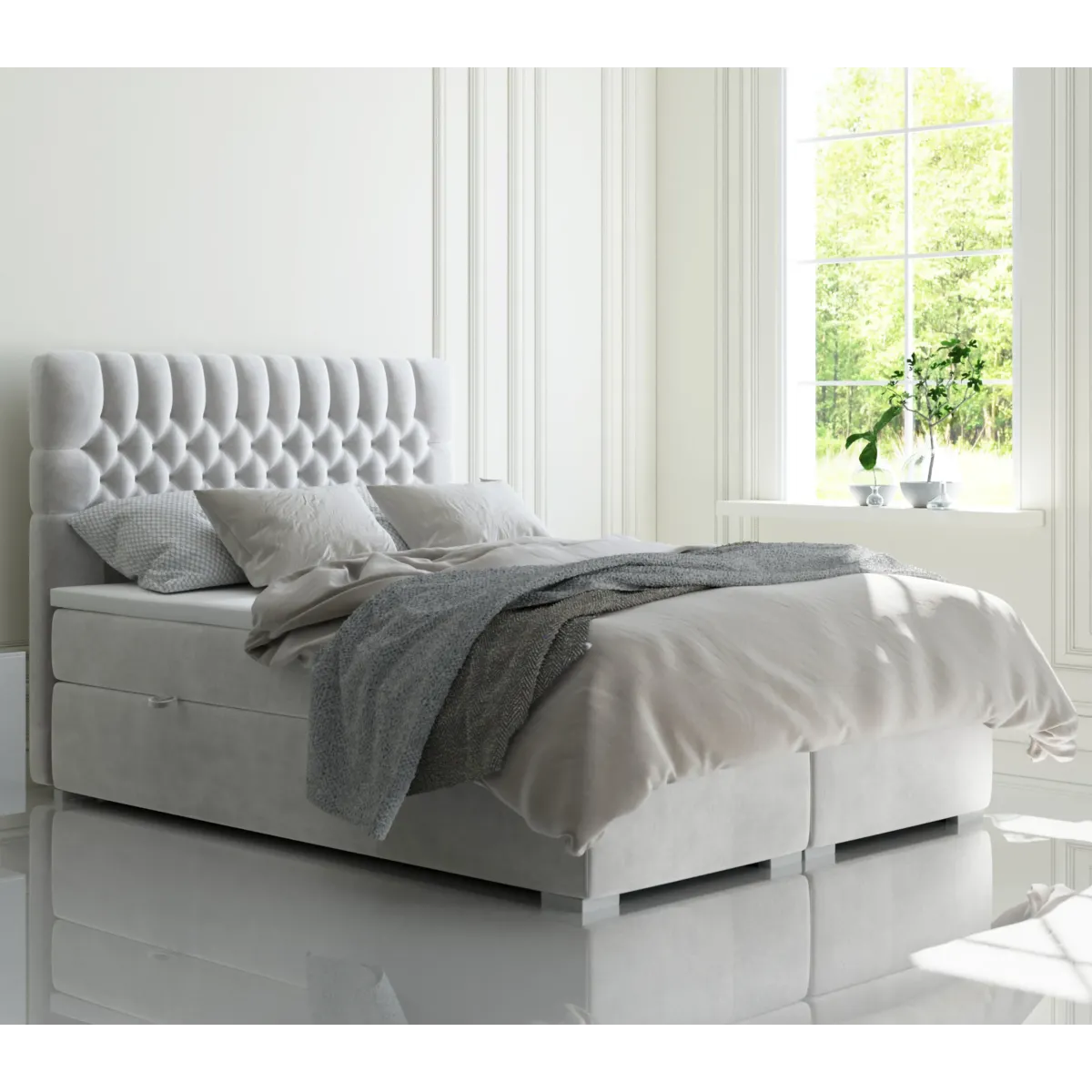 Łóżko kontynentalne DALIA LAVERTO podnoszone