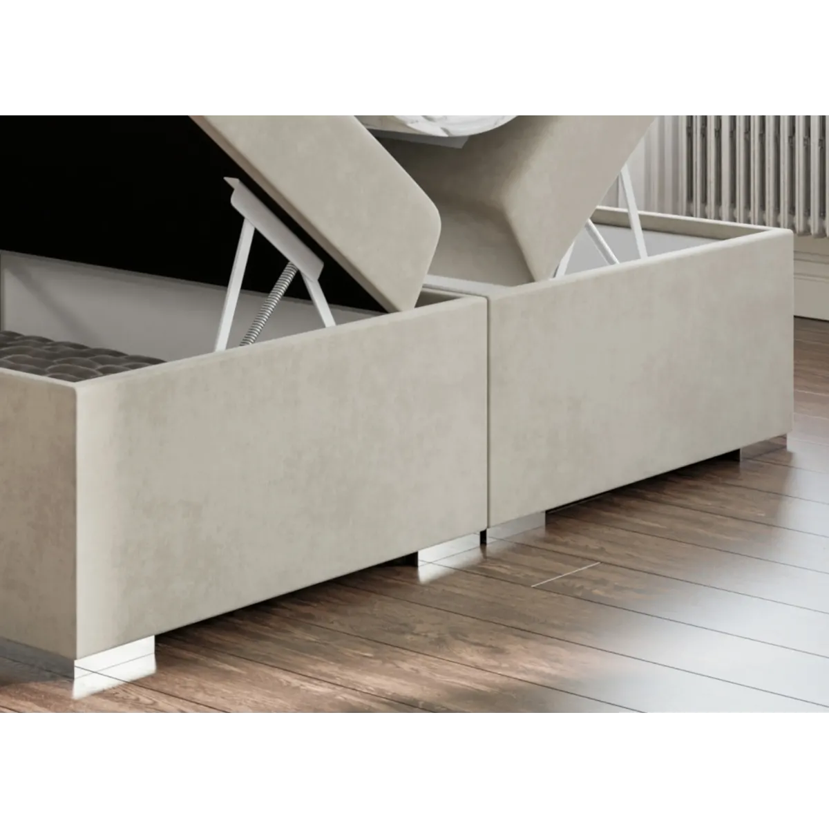 Łóżko kontynentalne DENIZ LAVERTO podnoszone