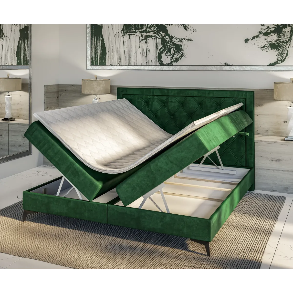 Łóżko kontynentalne DUST LAVERTO podnoszone