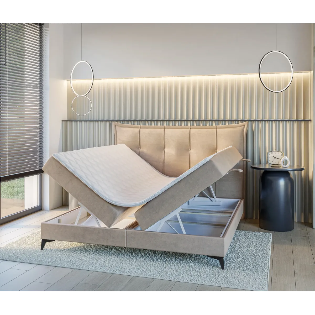 Łóżko kontynentalne FOXY LAVERTO podnoszone