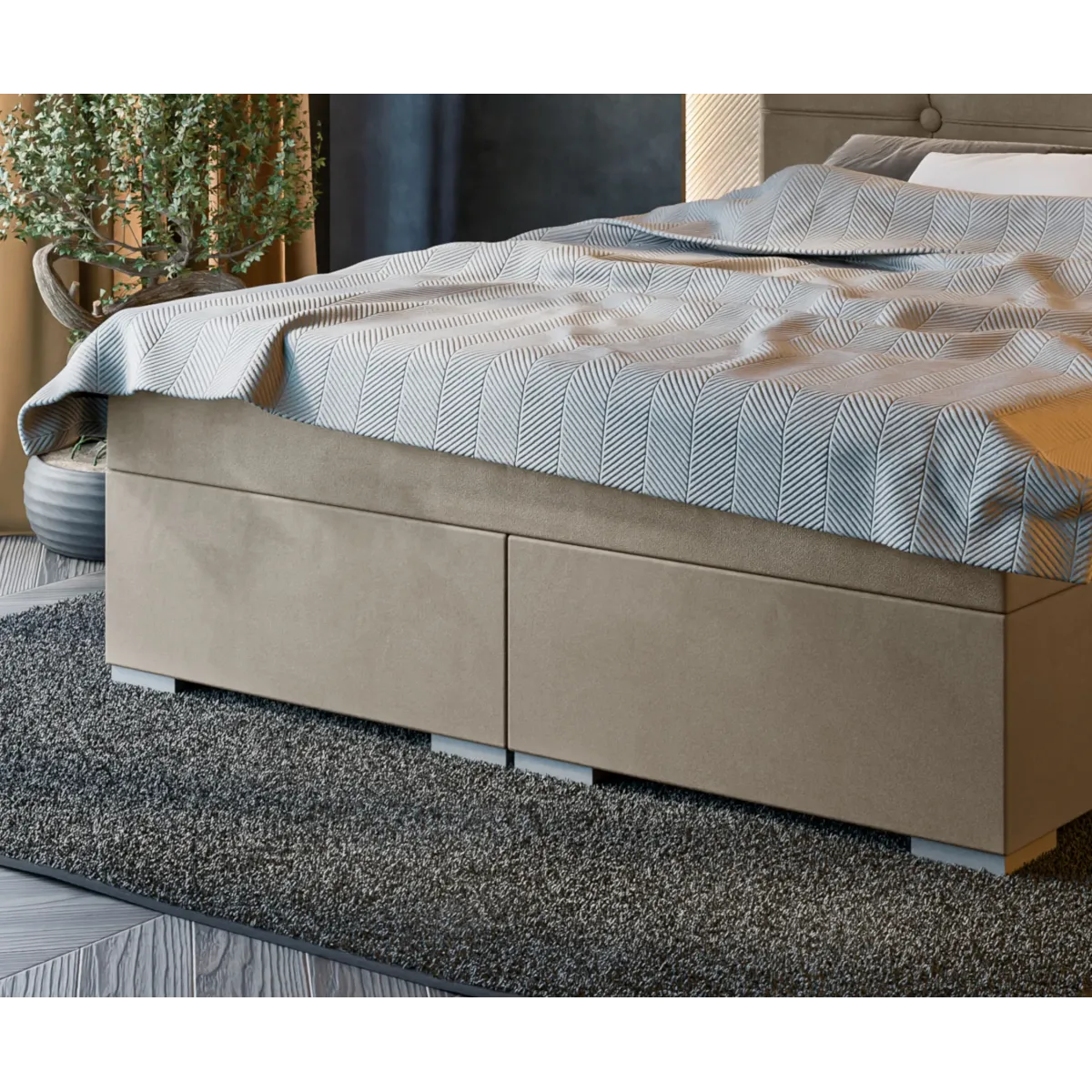 Łóżko kontynentalne GAIA LAVERTO podnoszone