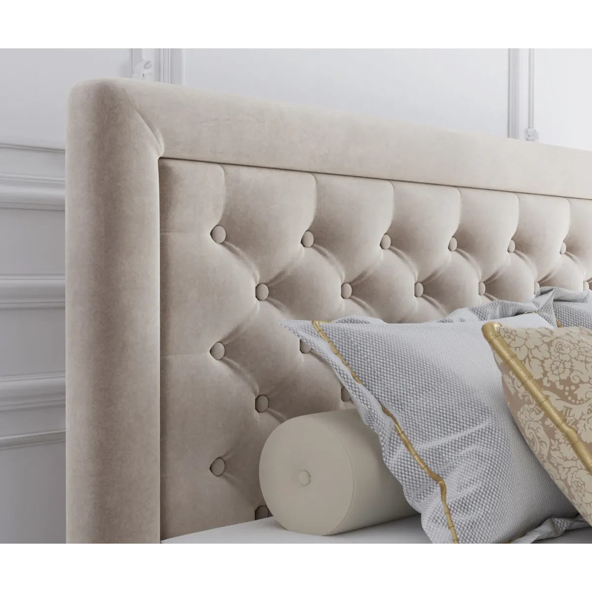 Łóżko kontynentalne GLAMOUR LAVERTO podnoszone