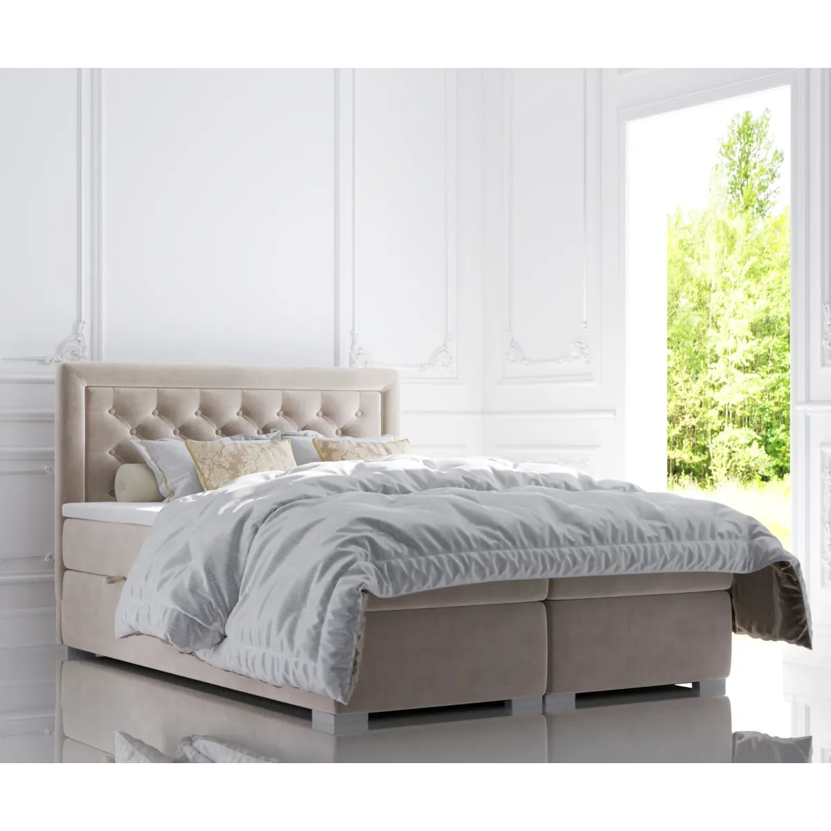 Łóżko kontynentalne GLAMOUR LAVERTO podnoszone