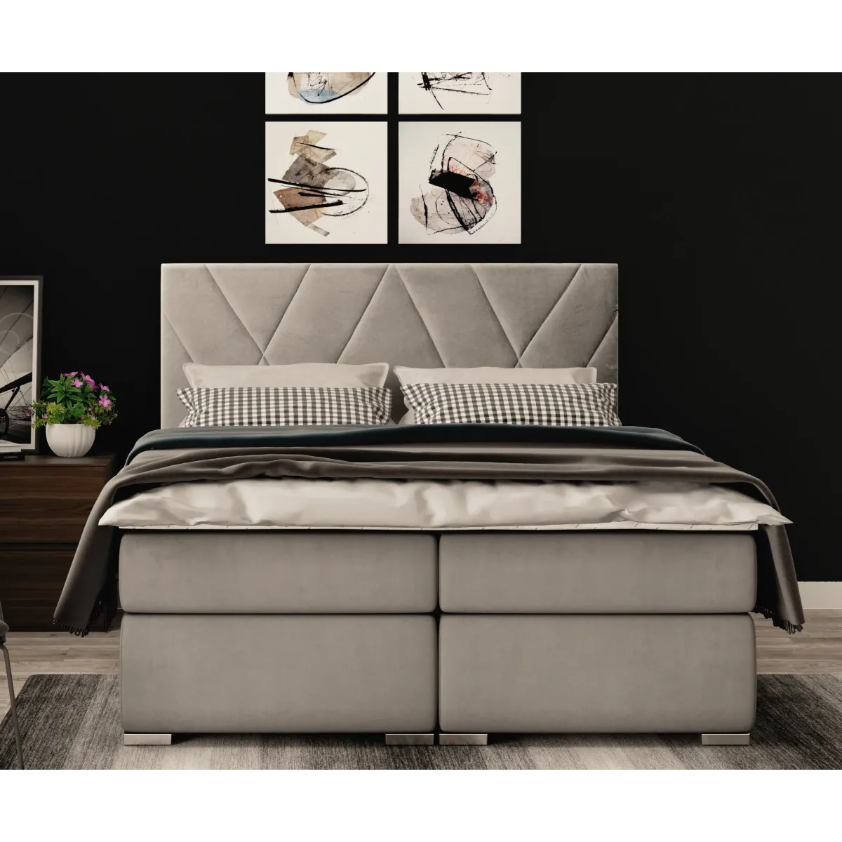 Łóżko kontynentalne LARA LAVERTO podnoszone