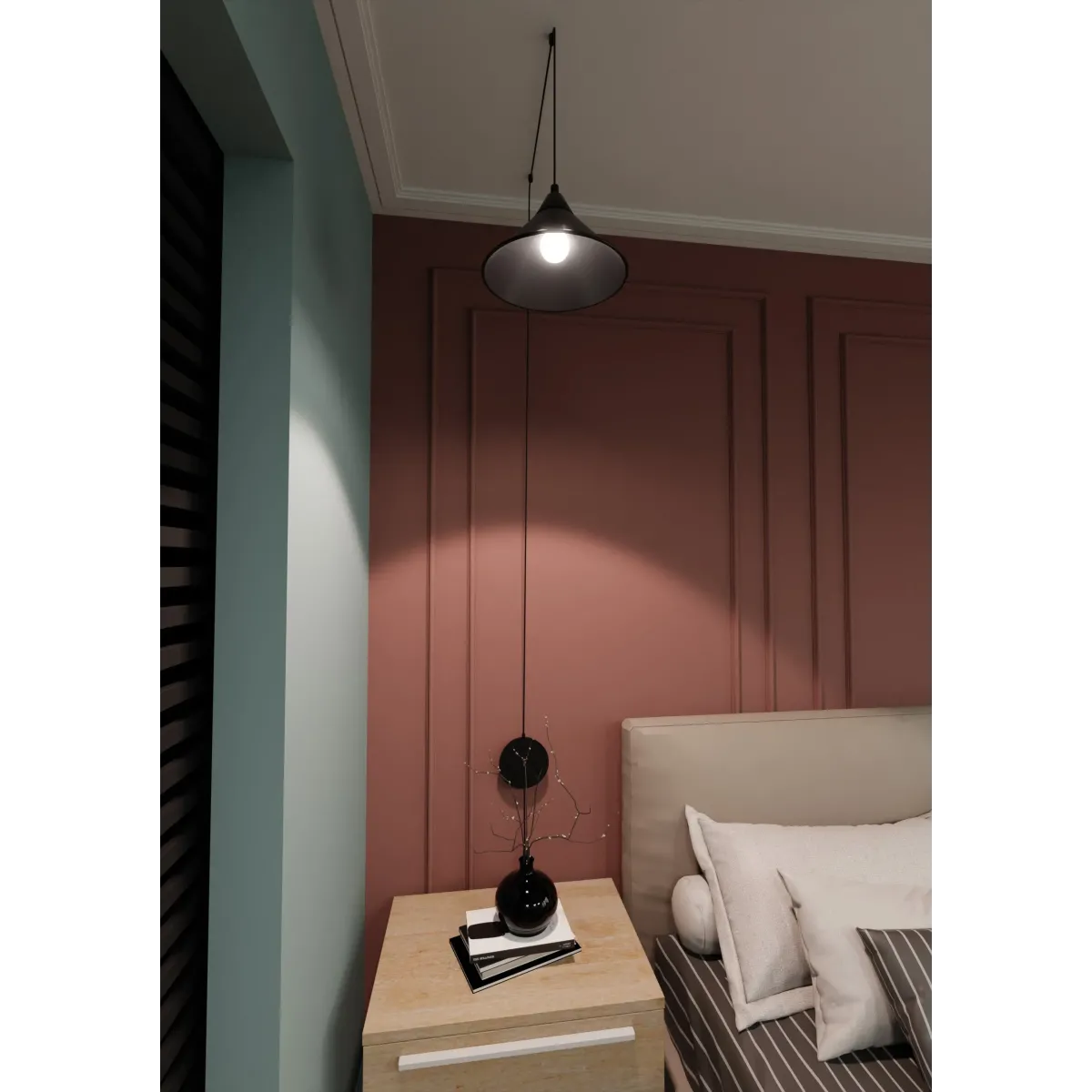 lampa wisząca ABRAMO 1 BLACK EMIBIG