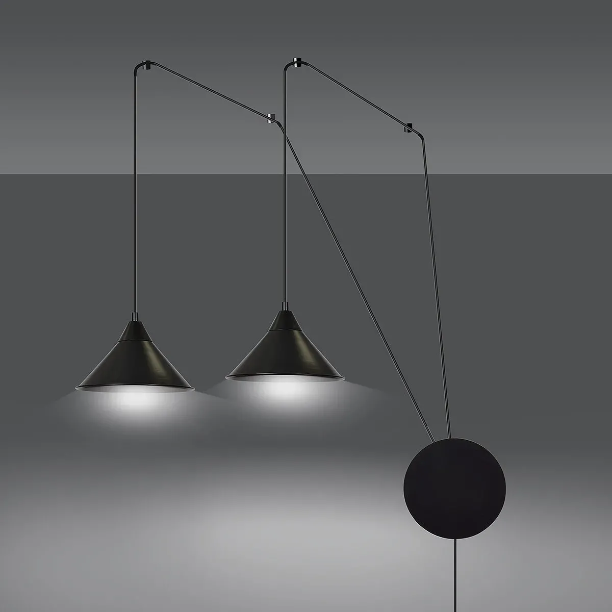 lampa wisząca ABRAMO 2 BLACK EMIBIG