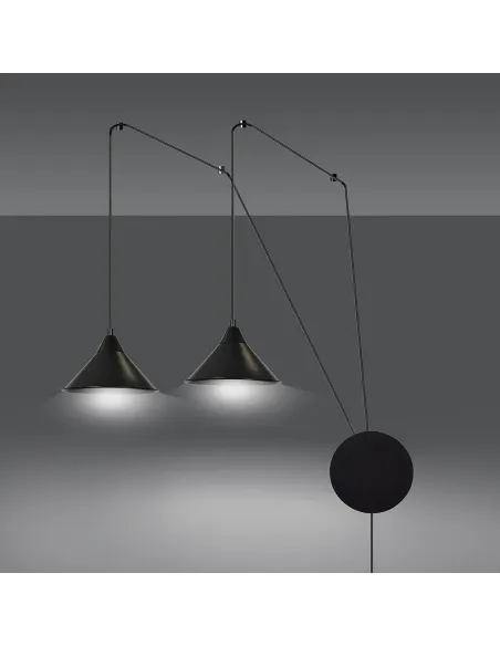 lampa wisząca ABRAMO 2 BLACK EMIBIG